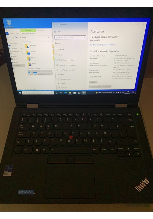 Portatil Ocasión Lenovo ThinkPad X1 Carbon Intel Core i7 8GB 14FHD SSD 256GB